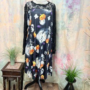 📌Rosegal Halloween Long Lace Sleeves Midi Dress